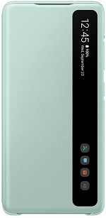 Pouzdro na mobil flipové Samsung Clear View na Galaxy S20 FE zelené
