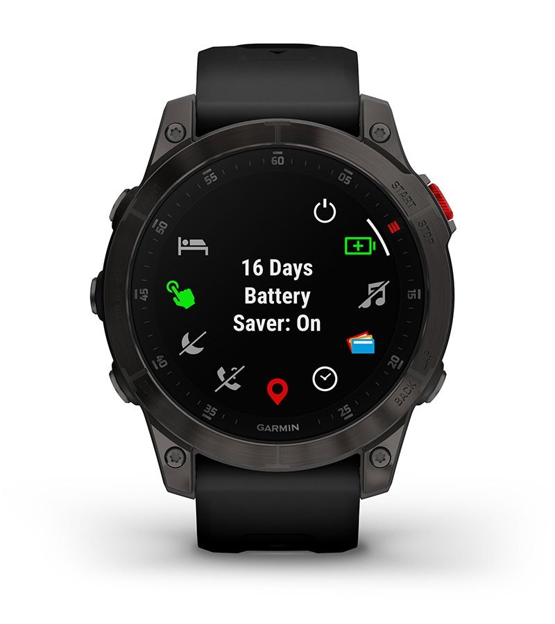 Chytré hodinky Garmin epix (Gen 2) Sapphire - Titan/White Silicone Band