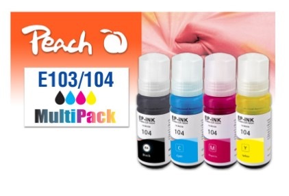 Inkoustová náplň Peach Epson 103/104 MultiPac, 1x 4500, 3x 7500 stran vícebarevná