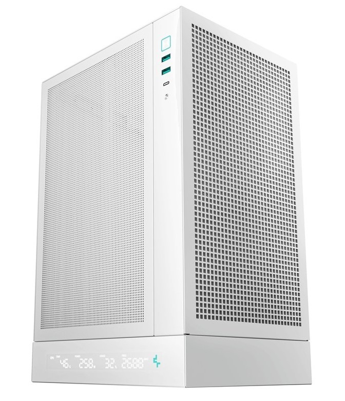 PC skříň DeepCool CH170 Digital, bílá barva.