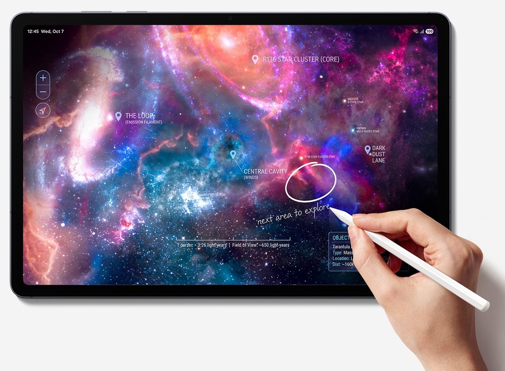 Dotykový tablet Samsung Galaxy Tab S12+ 12 GB / 256 GB + dotykové pero stříbrný Samsung Galaxy Tab S12+ má naprosto nádherný Dynamic AMOLED 2X displej
