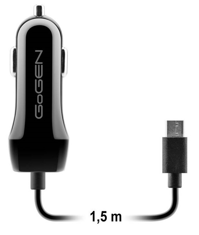 Adaptér do auta GoGEN integrovaný kabel (USB-C), 1x USB, 2,1A, 10,5W černý Adaptér do auta GoGEN integrovaný kabel (USB-C), 1x USB, 2,1A, 10,5W černý