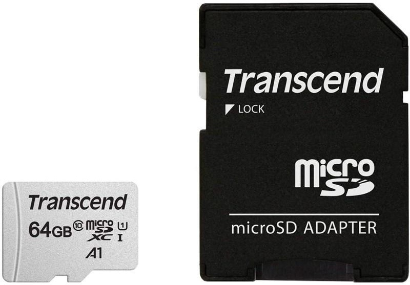 Paměťová karta Transcend 300S microSDXC 64GB UHS-I U1 (95R/25W) + adapter