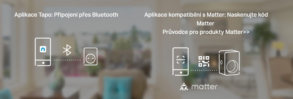 Chytrá zásuvka TP-Link Tapo P100M, Matter bílá