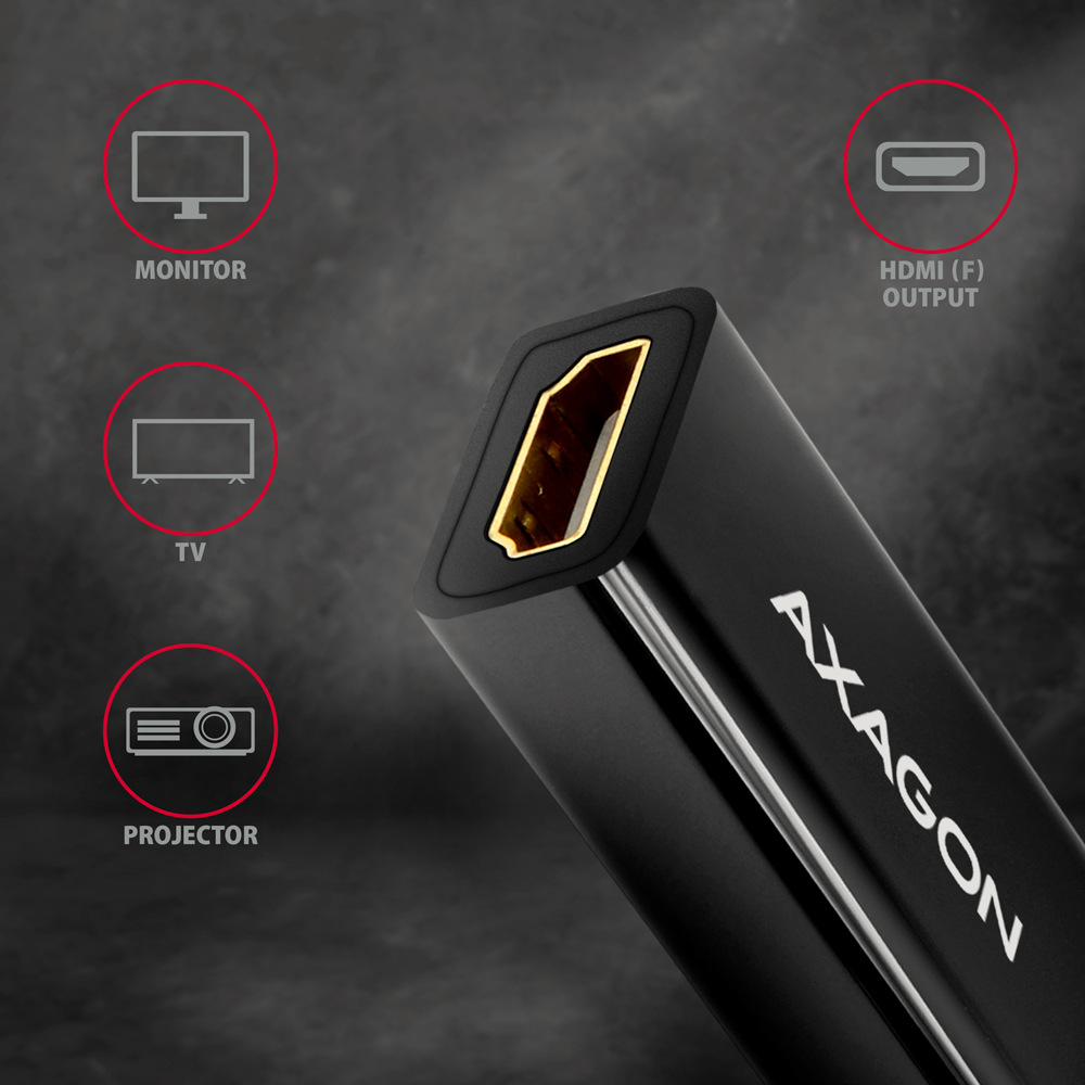 Redukce Axagon DisplayPort / HDMI 1.4, 4K/30Hz černá