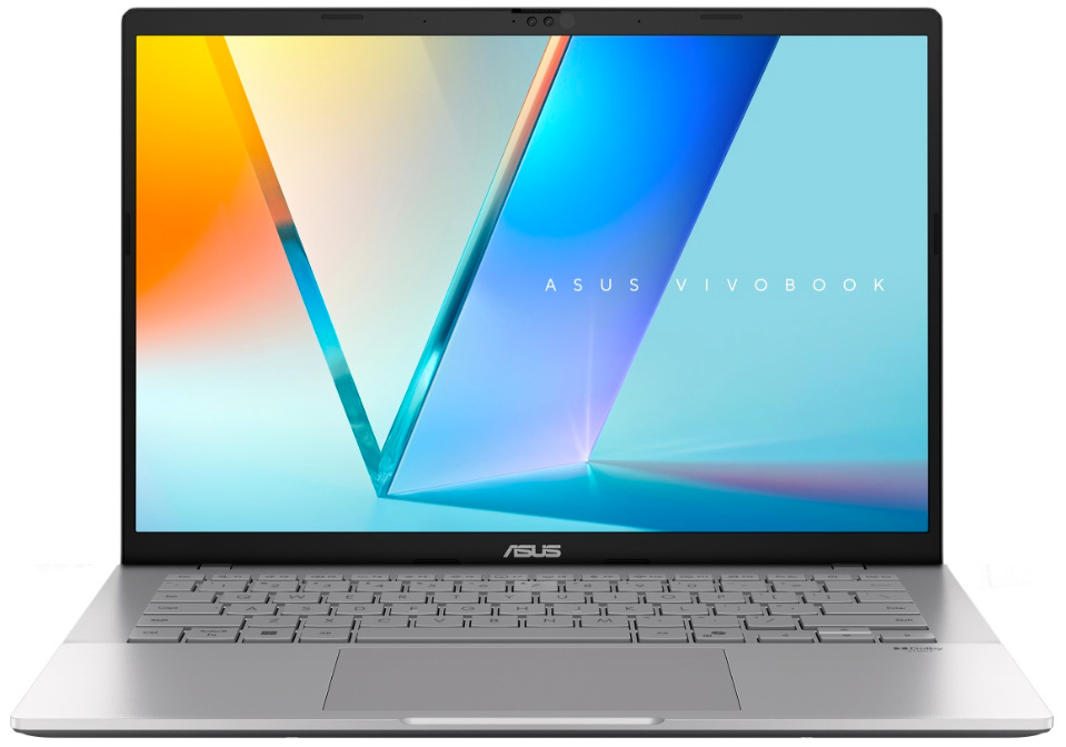 Čelní pohled na ASUS Vivobook S14 se 14″ OLED displejem a FHD IR kamerou