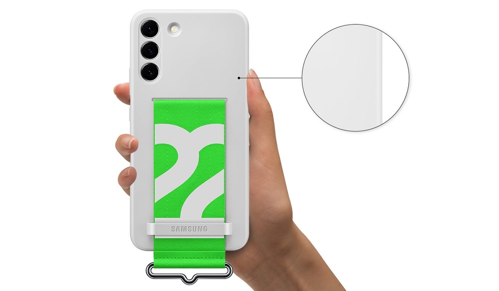 Kryt na mobil Samsung Silicone Cover s poutkem na Galaxy S22+ bílý Kryt na mobil Samsung Silicone Cover s poutkem na Galaxy S22+ bílý