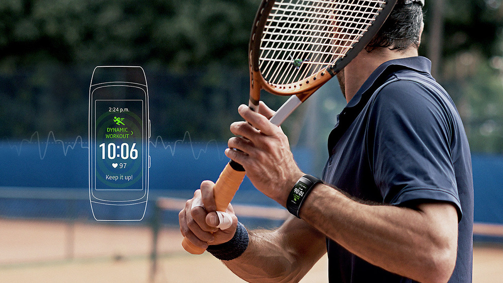 Fitness náramek Samsung Gear Fit2 Pro vel. L černý/červený