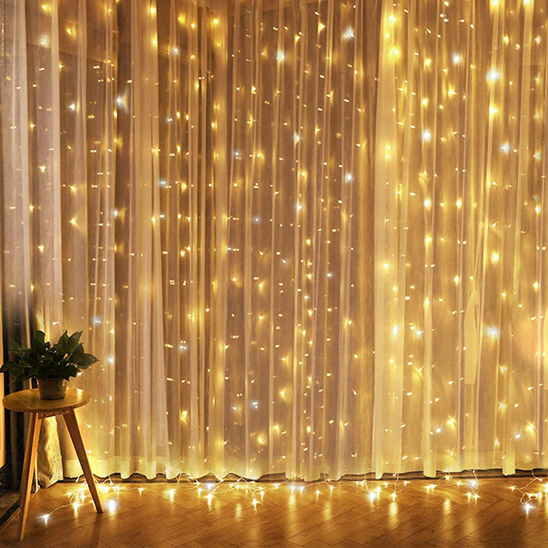 Vánoční osvětlení Solight závěs okenní, stříbrný, 300x mini LED, časovač, 8 funkcí, USB