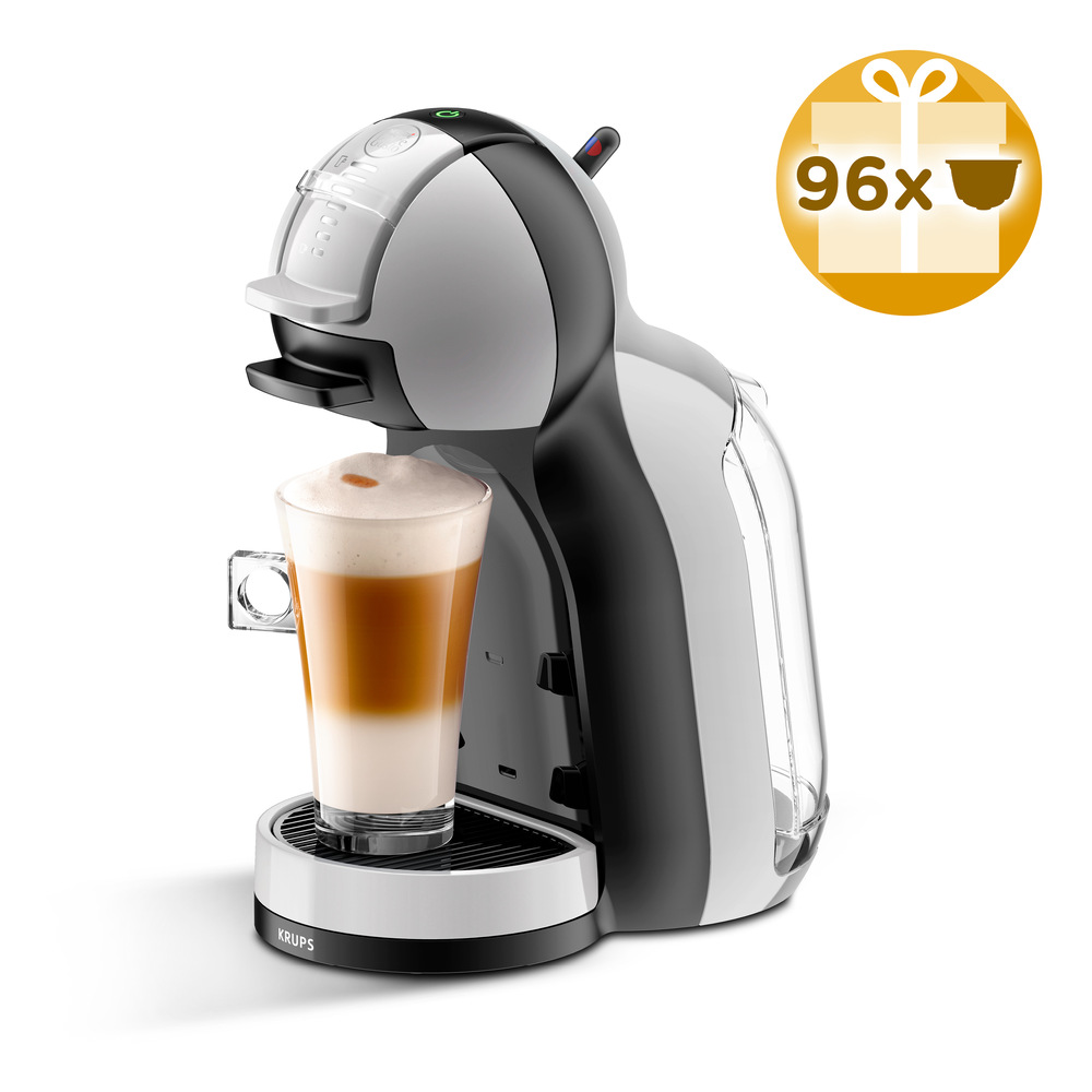 Kapslový kávovar Krups NESCAFÉ Dolce Gusto Mini Me KP123BCE+ kapsle Barista 96 ks šedý