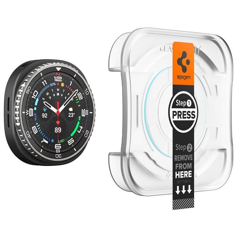 Tvrzené sklo Spigen tR EZ Fit na Samsung Galaxy Watch 8 Classic (46mm) (2 ks) průhledné