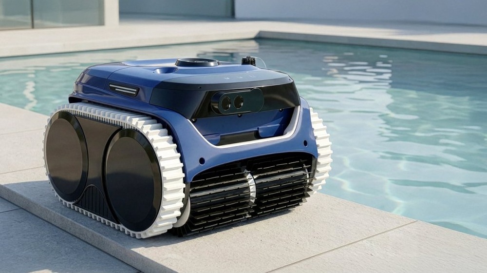 Bazénový vysavač CF 350 AKU - jeho pojezd je řešen ultrazvukovou navigací Ultrasonic