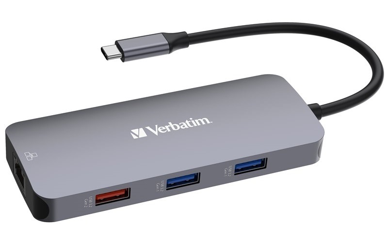 USB Hub Verbatim USB-C Pro Multiport 9 Port stříbrný