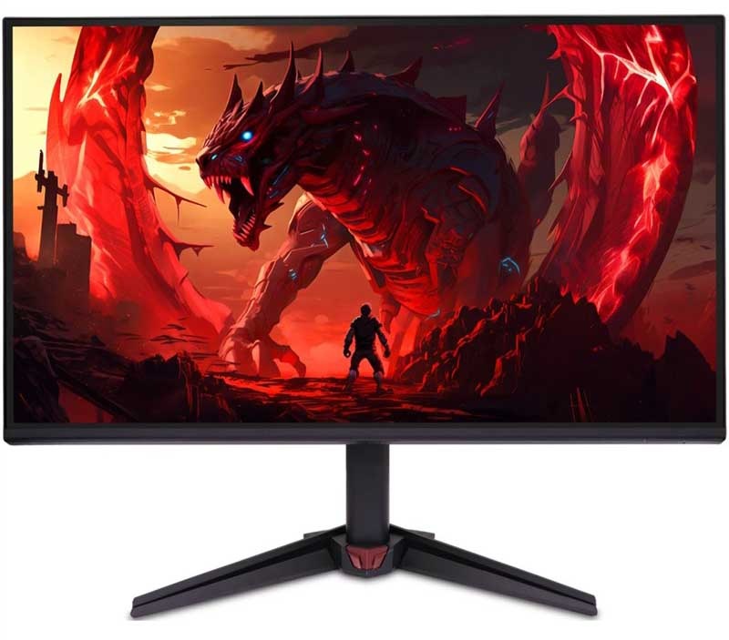 Monitor Acer Nitro VG270P6bmipx v černé barvě s červenými akcenty.