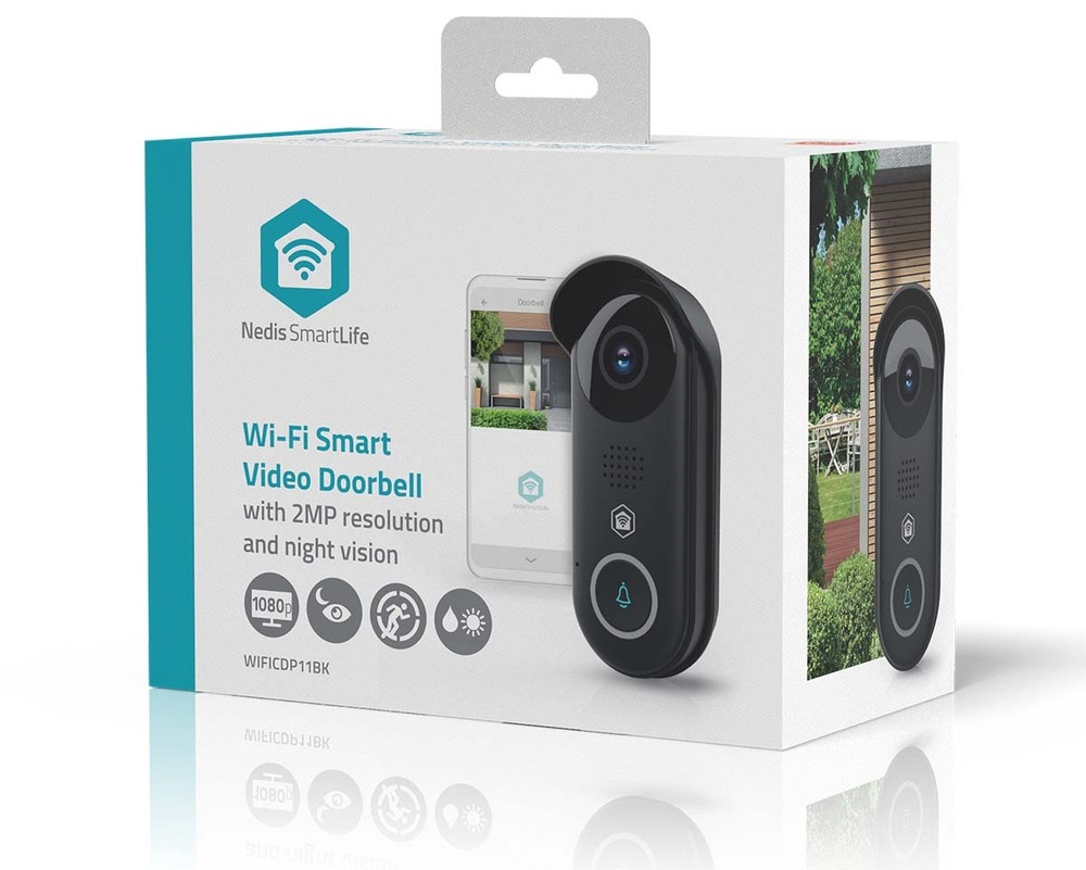 Videozvonek Nedis SmartLife WIFICDP11BK černý Videozvonek Nedis SmartLife WIFICDP11BK s možností lokálního ukládání dat na kartu