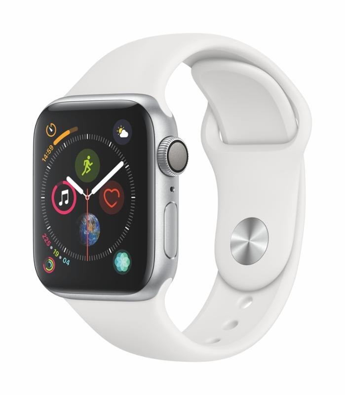 Chytré hodinky Apple Watch Series 4 GPS 40mm pouzdro ze stříbrného hliníku - bílý sportovní řemínek CZ verze