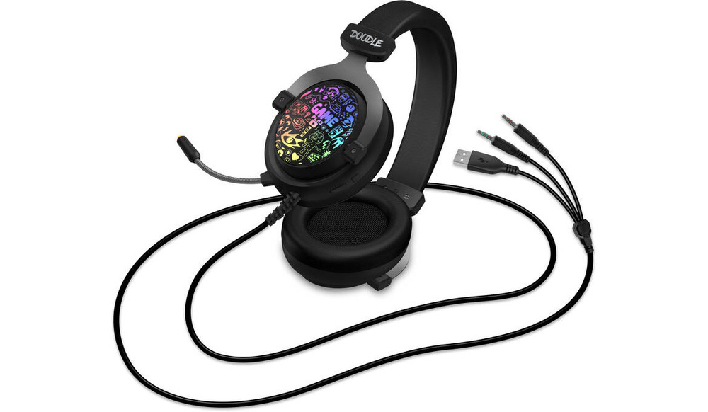 Headset Connect IT Doodle RGB černý