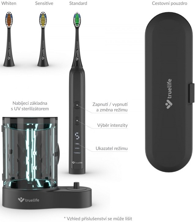 Zubní kartáček TrueLife SonicBrush K150 UV černý TrueLife SonicBrush K150 UV, černá
