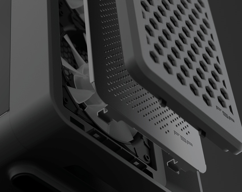 Fortron CUT593P je dodáván se dvěma vyměnitelnými magnetickými předními panely