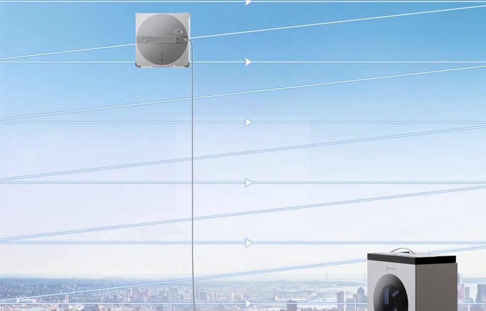 Ovládání přes aplikaci ECOVACS HOME nabízí různé režimy čištění a univerzální použití na okna, zrcadla i dlaždice.