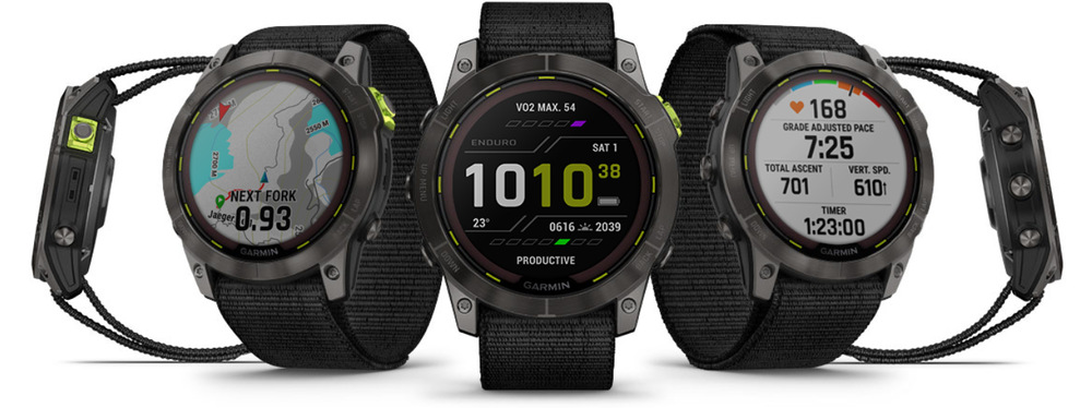 Chytré hodinky Garmin Enduro 2 PRO Sapphire Solar - Carbon Gray Titanium / Black UltraFit Nylon Band
