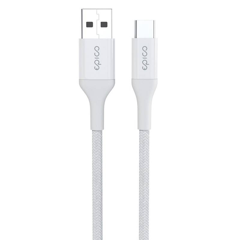 Kabel Epico Braided, USB-C / USB-A, 1.2m - bílý