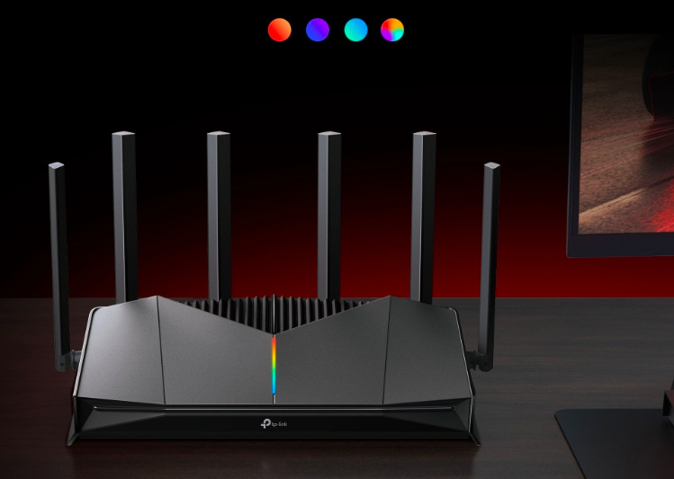 RGB podsvícení herního routeru TP-Link Archer GE400 Gaming s možností volby barev