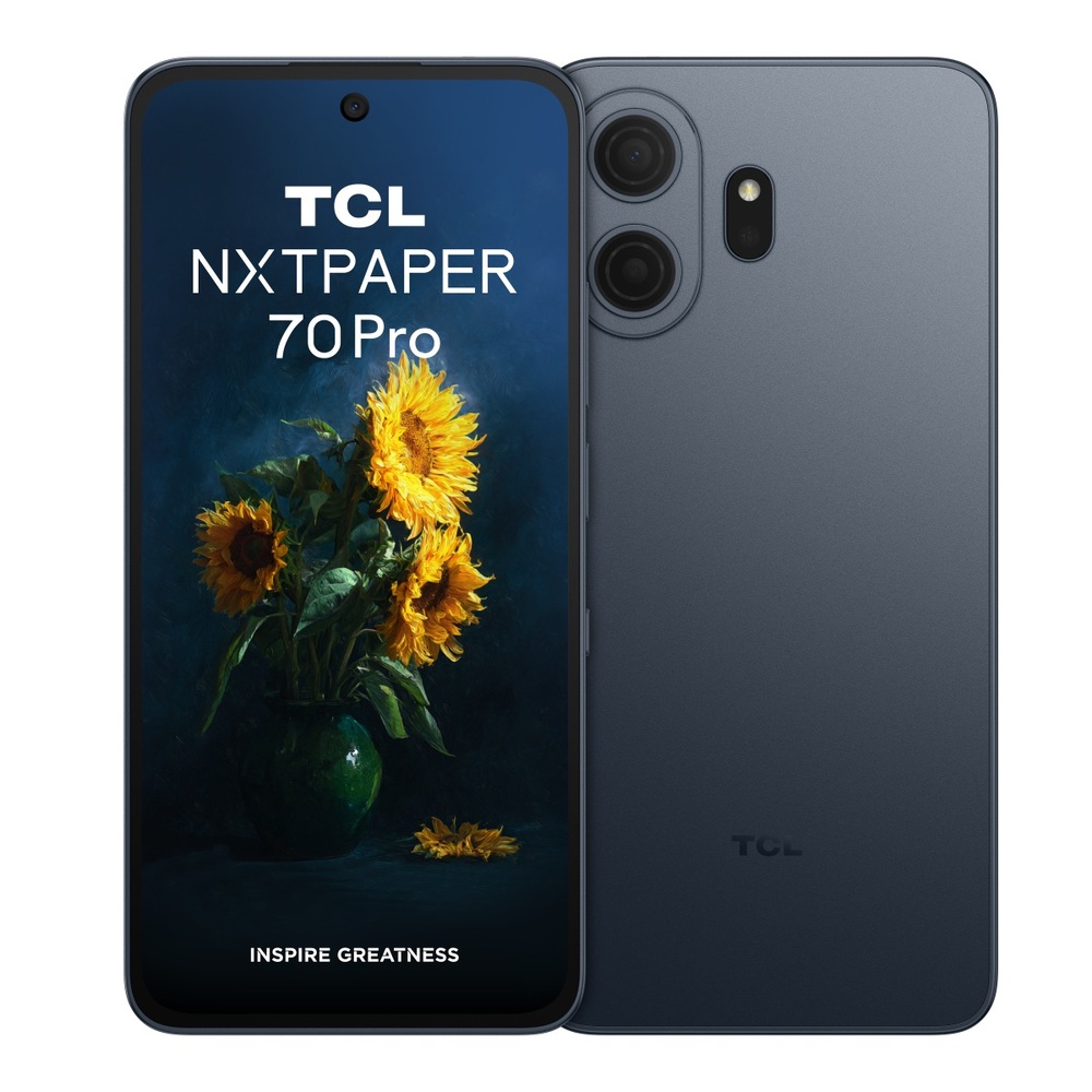 Telefon TCL NXTPAPER 70 Pro zepředu a zezadu
