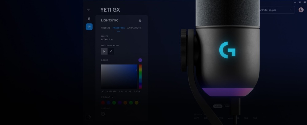 Mikrofon Logitech Yeti GX RGB s LIGHTSYNC černý Logitech Yeti GX RGB s LIGHTSYNC, USB (988-000569)
