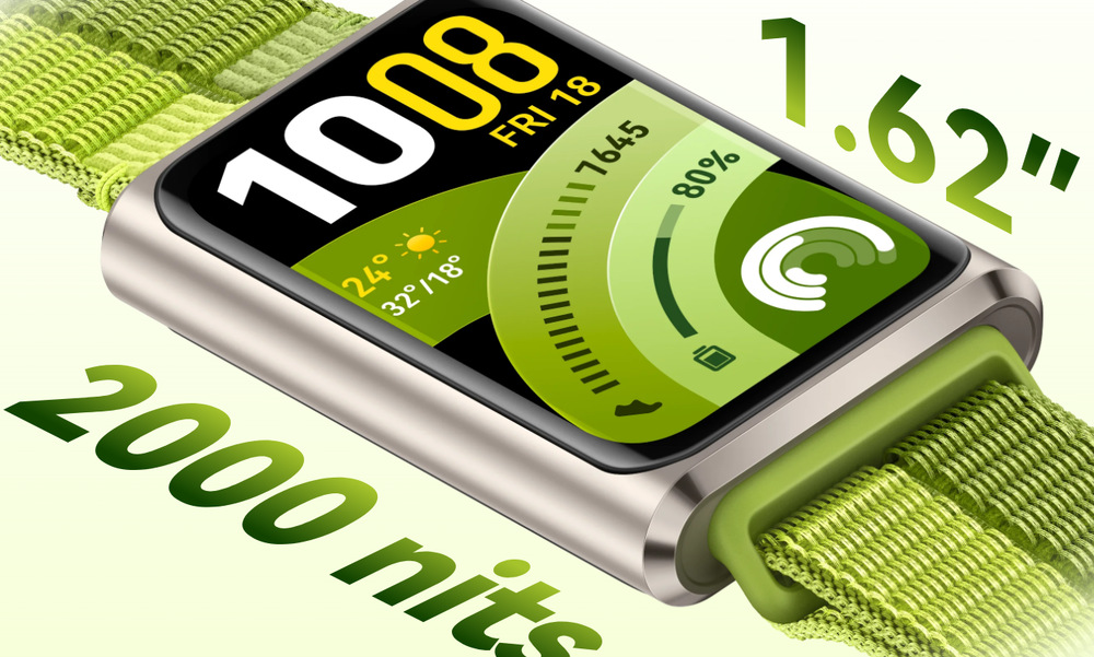 Huawei Band 11 Pro má 1,62" AMOLED displej s jasem až 2 000 nitů