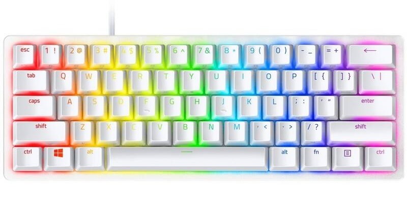 Klávesnice Razer Huntsman Mini - Mercury Ed. (Red Switch) - US Layout bílá
