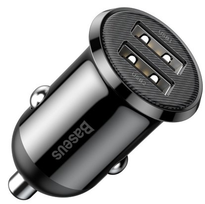 Adaptér do auta Baseus Grain Pro 2x USB, 4,8 A, 24 W černý