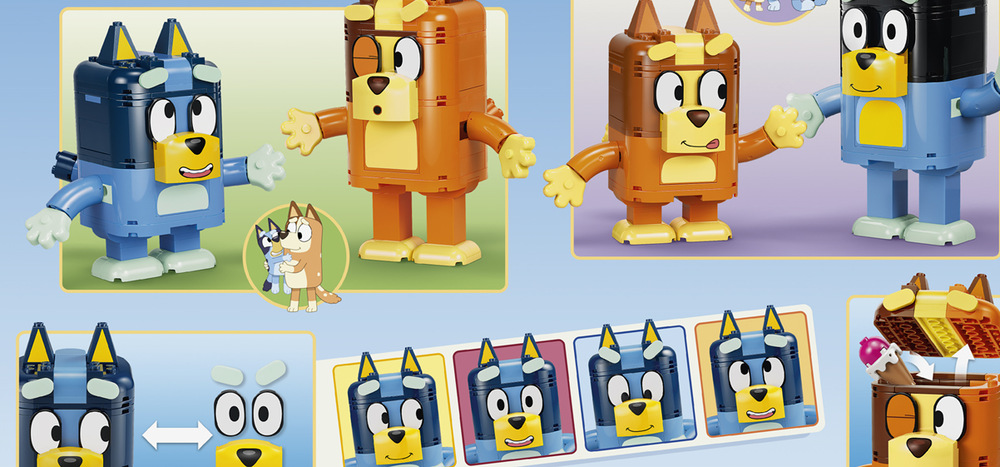 Stavebnice LEGO® Bluey 11217 Bluey a její rodinka z kostek Doplňky jako jezevčík, táborák, fotoaparát, meloun či zmrzlina rozšiřují možnosti pro vlastní příběhy.