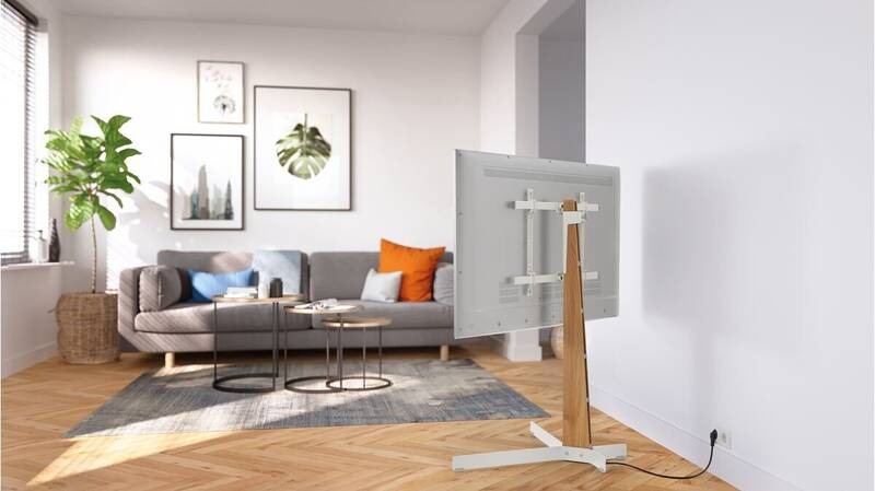Stojan pro TV Vogel’s TVS 3695W pro úhlopříčky 40" až 77", nosnost 50 kg bílý/dřevo