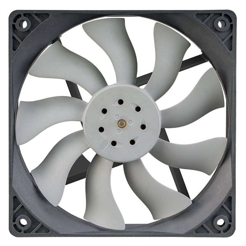 Ventilátor AKASA OTTO SF12, 120 mm, IP68, PWM, šedá barva.