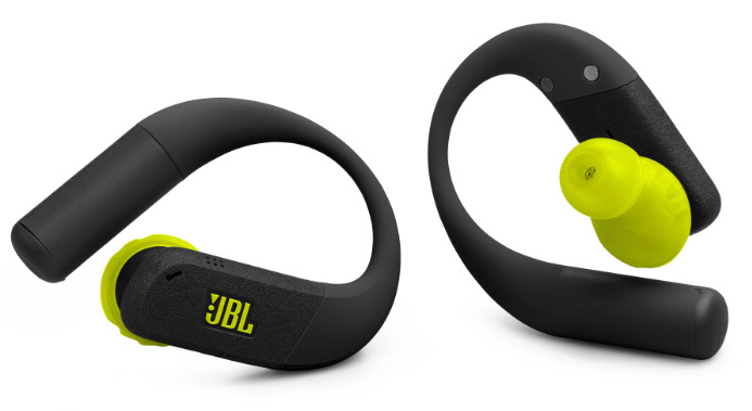 Sluchátka JBL Endurance Peak 4 černá/žlutá Detail sportovních bezdrátových sluchátek JBL Endurance Peak 4 v černo-žluté barvě