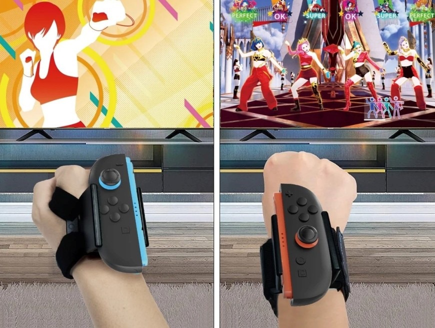 Ukázka možností herního využití se sportovní páskou iPega SW2136 pro Nintendo Switch 1 a 2