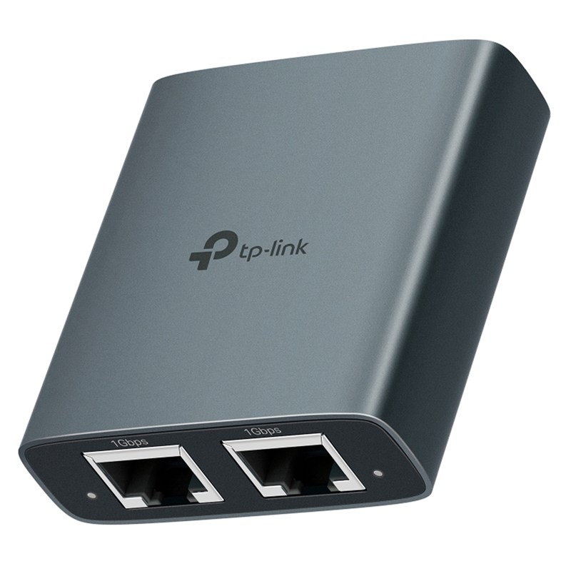 Síťový rozbočovač TP-Link EH210 v černošedé barvě.