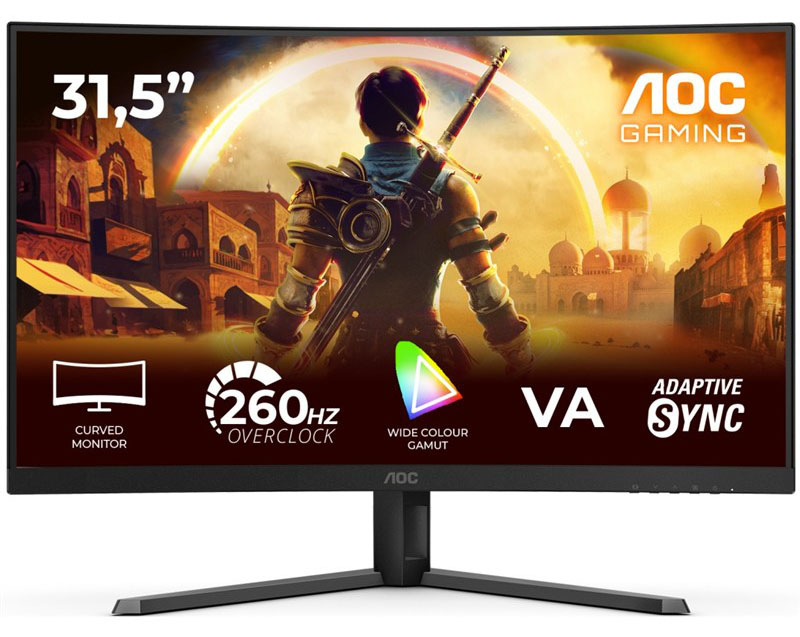 Herní monitor AOC C32G42ZE v černé barvě.