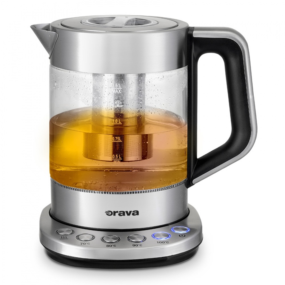 Rychlovarná konvice Orava VK-4000, 1,5 l nerez/sklo