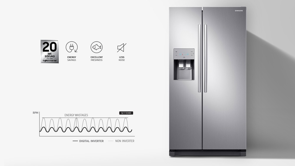 Americká lednice Samsung RS50N3513SA/EO stříbrná