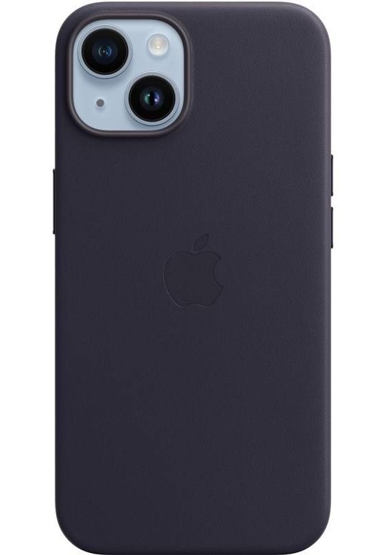 Kryt na mobil Apple Leather Case s MagSafe pro iPhone 14 - inkoustově fialový