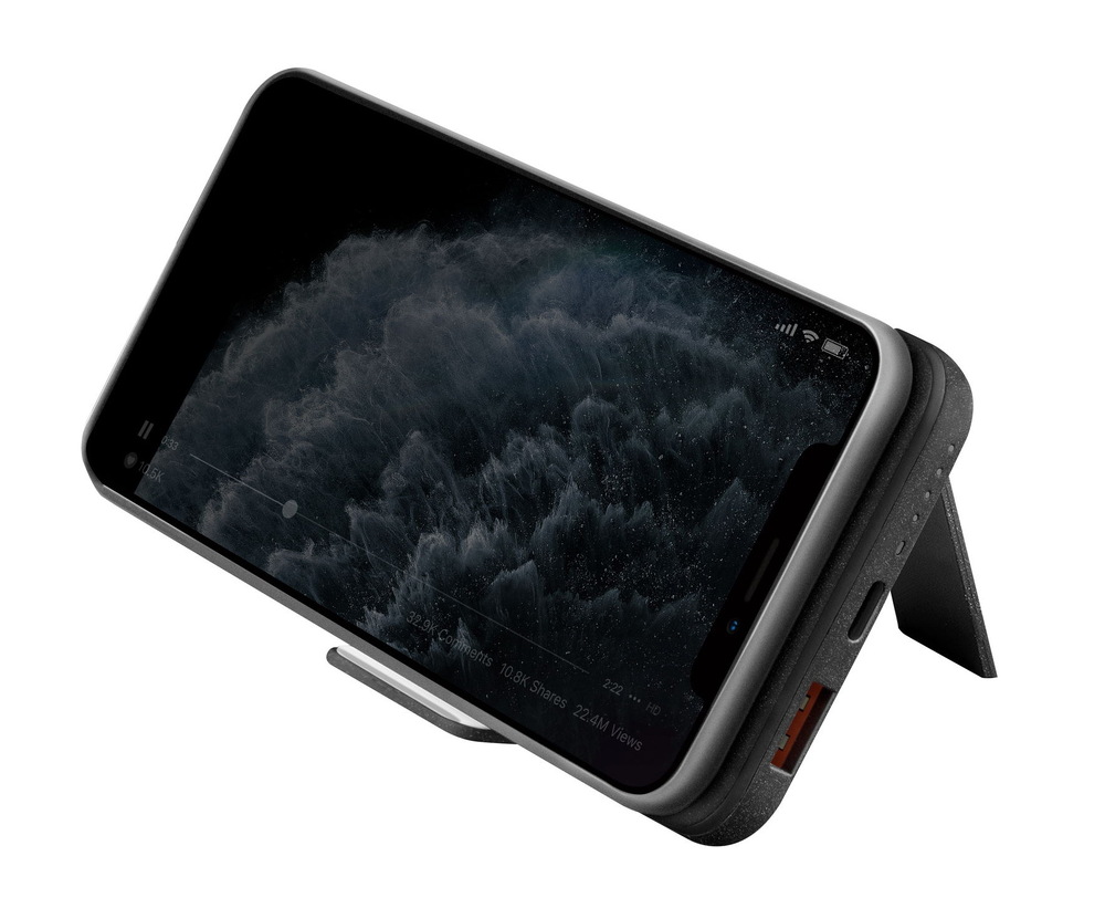 Powerbanka Uniq HydeAir View 10000mAh, USB-C PD, bezdrátové nabíjení šedá