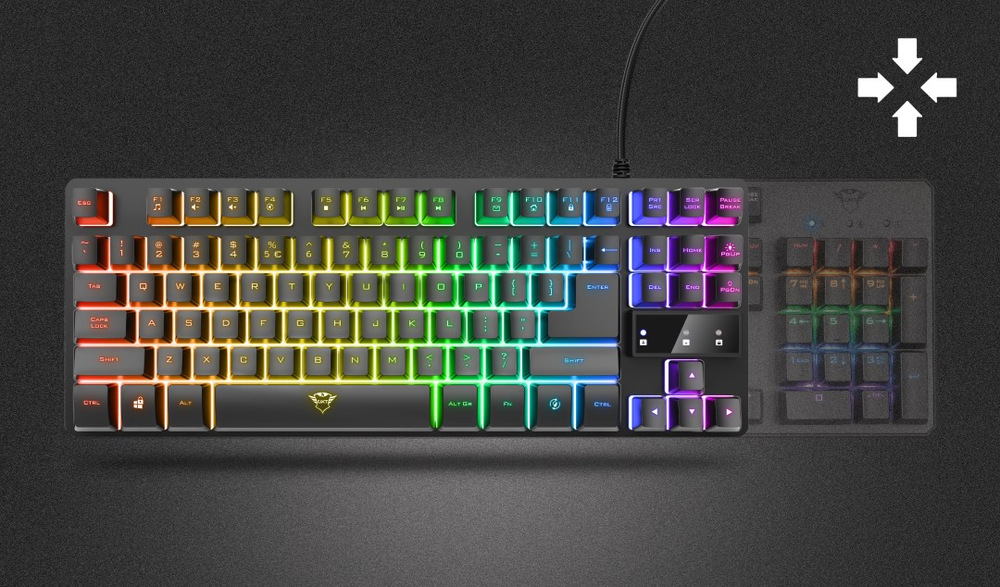 Klávesnice Trust GXT 833 Thado TKL Illuminated, CZ/SK černá Klávesnice Trust GXT 833 Thado TKL Illuminated, CZ/SK černá
