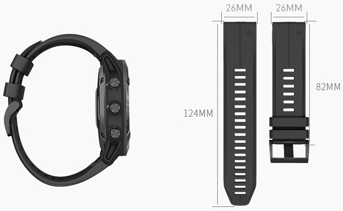 Řemínek RhinoTech pro Garmin QuickFit sportovní silikonový 26mm černý