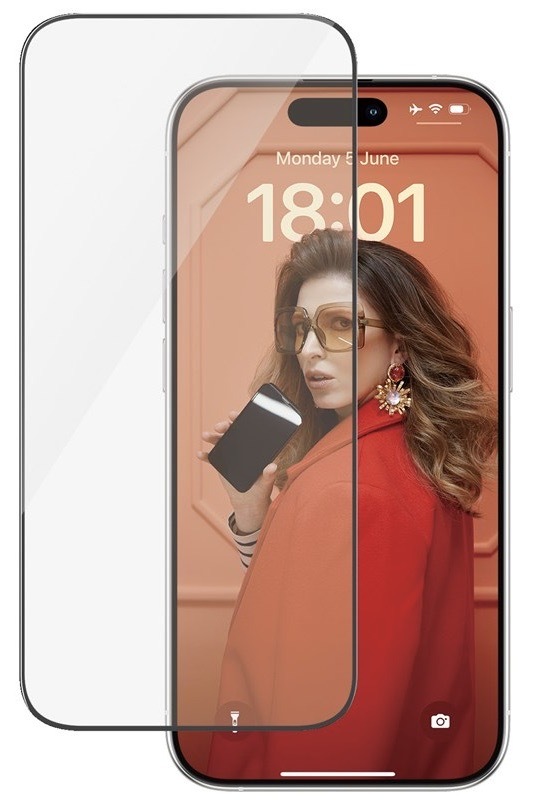 Tvrzené sklo PanzerGlass Ultra-Wide Fit na Apple iPhone 15 Pro s instalačním rámečkem
