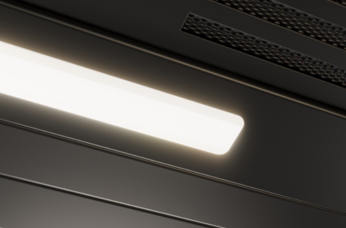 Odsavač par AEG série 7000 GV77D61SB černý Vertikální komínový odsavač par AEG GV77D61SB Hob2Hood LED osvětlení