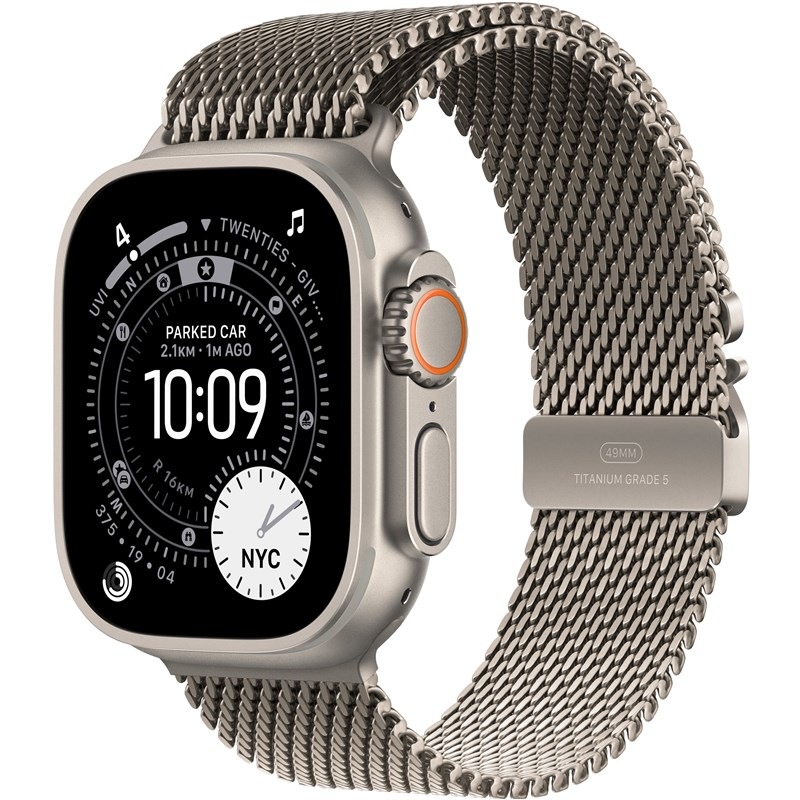 Chytré hodinky Apple Watch Ultra 3 GPS + Cellular 49mm přírodní titan - přírodní titanový milánský tah - M