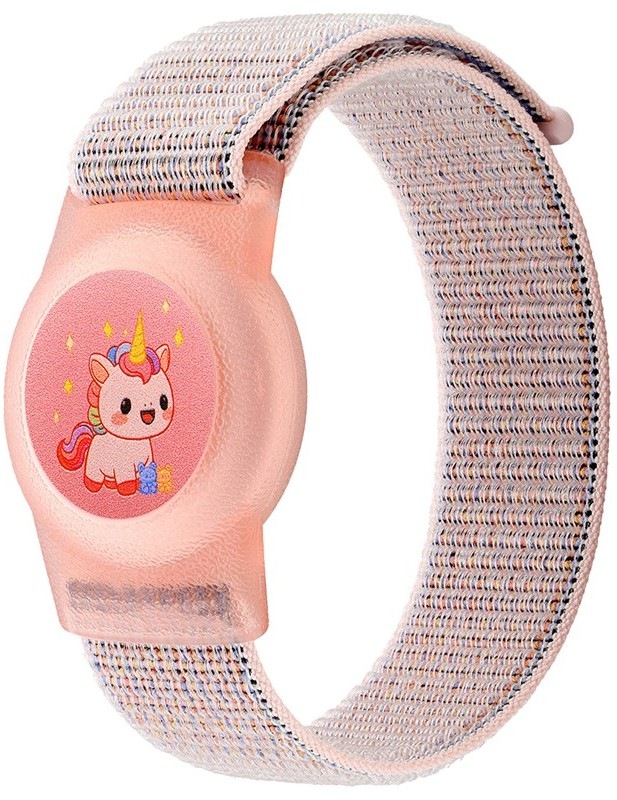 Náramek Mobile Origin na AirTag, Unicorn v růžové barvě