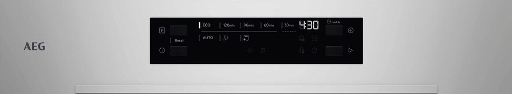 Ovládací panel myčky AEG GF6100C2SNM série 6000 SmartSelect.